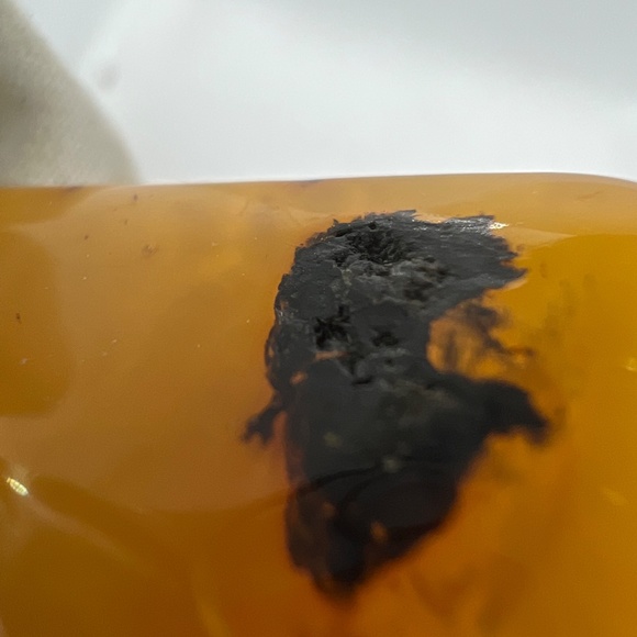 VINTAGE  BALTIC BUTTERSCOTCH INCLUSION AMBER STONE PENDANT SOVIET USSR - Picture 10 of 16